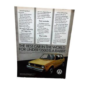 1976 Volkswagen Rabbit VW Original Print Ad Vintage